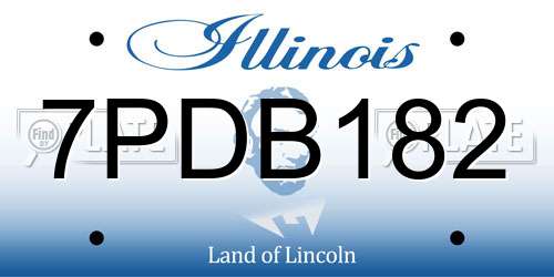 7PDB182 Illinois License Plate