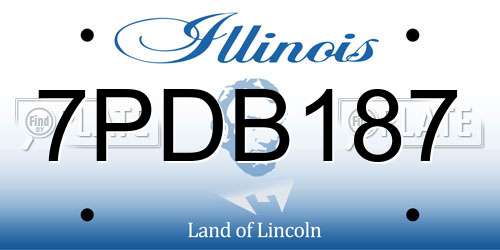 7PDB187 Illinois License Plate