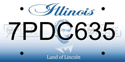 7PDC635 Illinois License Plate