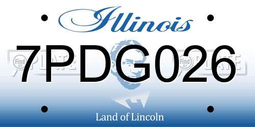 7PDG026 Illinois License Plate