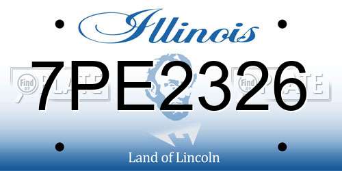 7PE2326 Illinois License Plate