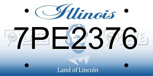 7PE2376 Illinois License Plate