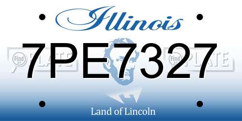 7PE7327 Illinois License Plate