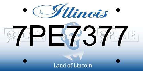 7PE7377 Illinois License Plate