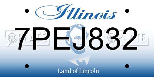 7PEJ832 Illinois License Plate