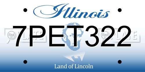 7PET322 Illinois License Plate