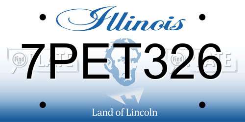 7PET326 Illinois License Plate