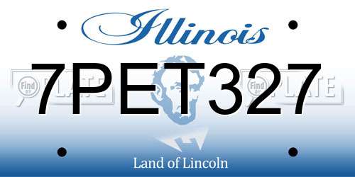 7PET327 Illinois License Plate