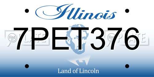 7PET376 Illinois License Plate