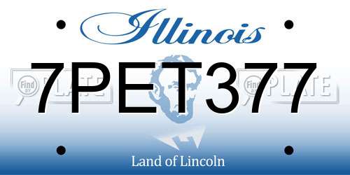 7PET377 Illinois License Plate