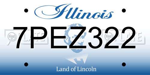 7PEZ322 Illinois License Plate