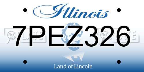 7PEZ326 Illinois License Plate