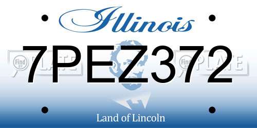 7PEZ372 Illinois License Plate