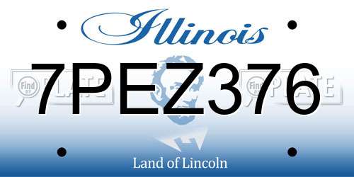 7PEZ376 Illinois License Plate