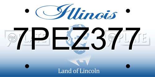 7PEZ377 Illinois License Plate
