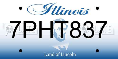 7PHT837 Illinois License Plate