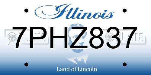 7PHZ837 Illinois License Plate