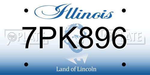 7PK896 Illinois License Plate