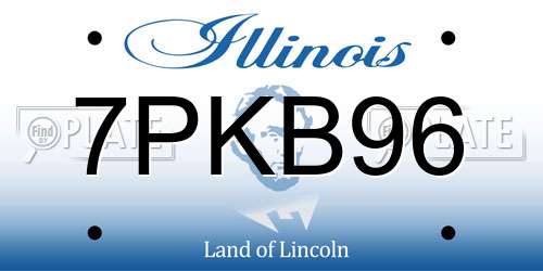 7PKB96 Illinois License Plate