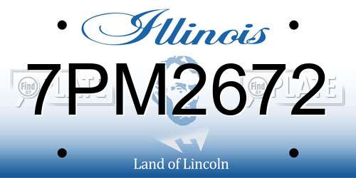 7PM2672 Illinois License Plate