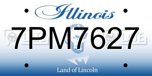 7PM7627 Illinois License Plate