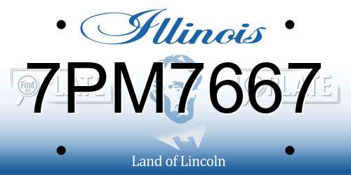 7PM7667 Illinois License Plate