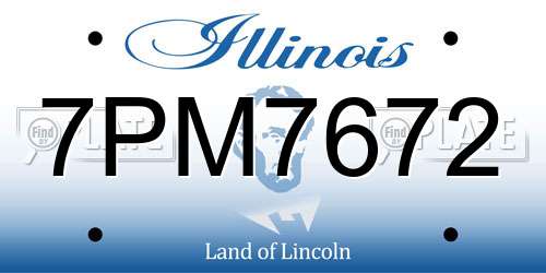 7PM7672 Illinois License Plate