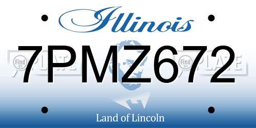 7PMZ672 Illinois License Plate