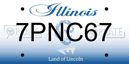 7PNC67 Illinois License Plate