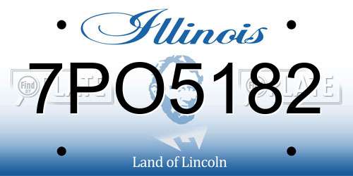 7PO5182 Illinois License Plate