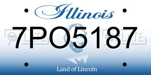 7PO5187 Illinois License Plate