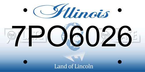 7PO6026 Illinois License Plate