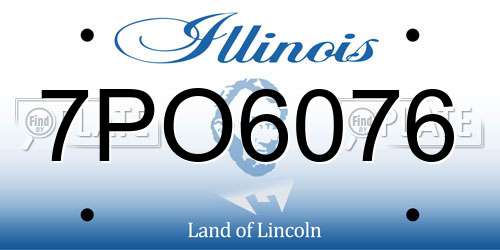 7PO6076 Illinois License Plate