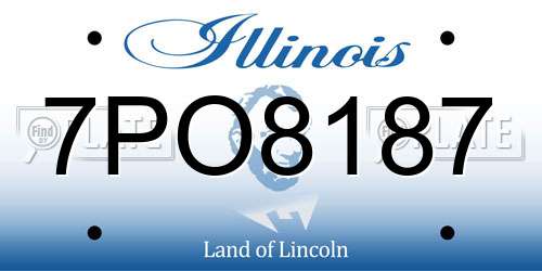 7PO8187 Illinois License Plate
