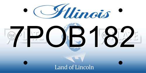 7POB182 Illinois License Plate