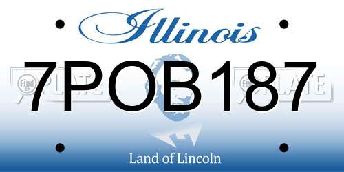 7POB187 Illinois License Plate