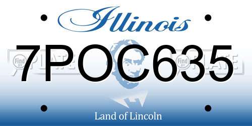 7POC635 Illinois License Plate
