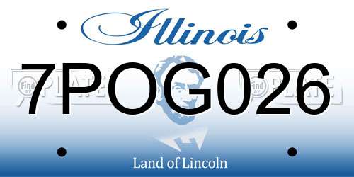 7POG026 Illinois License Plate