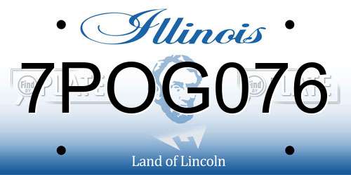 7POG076 Illinois License Plate