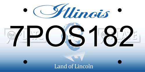 7POS182 Illinois License Plate