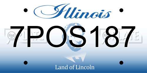 7POS187 Illinois License Plate