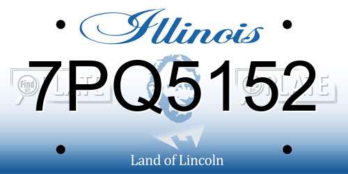 7PQ5152 Illinois License Plate