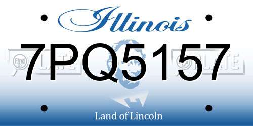 7PQ5157 Illinois License Plate