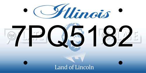 7PQ5182 Illinois License Plate