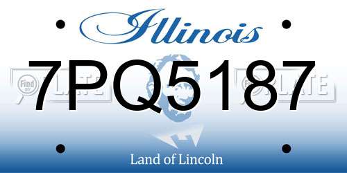 7PQ5187 Illinois License Plate