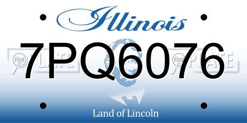 7PQ6076 Illinois License Plate
