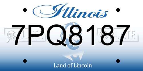 7PQ8187 Illinois License Plate