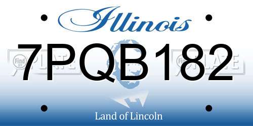 7PQB182 Illinois License Plate