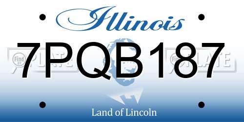 7PQB187 Illinois License Plate