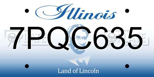 7PQC635 Illinois License Plate